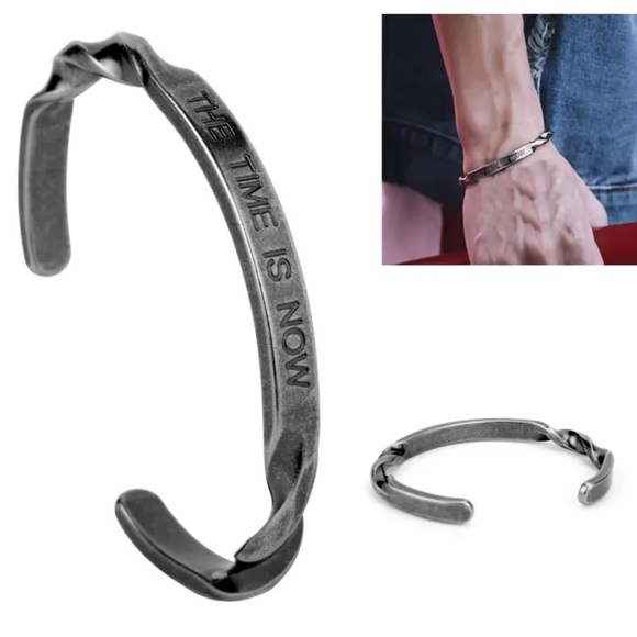 Steel hammered bracelet - Picture 4 of 6